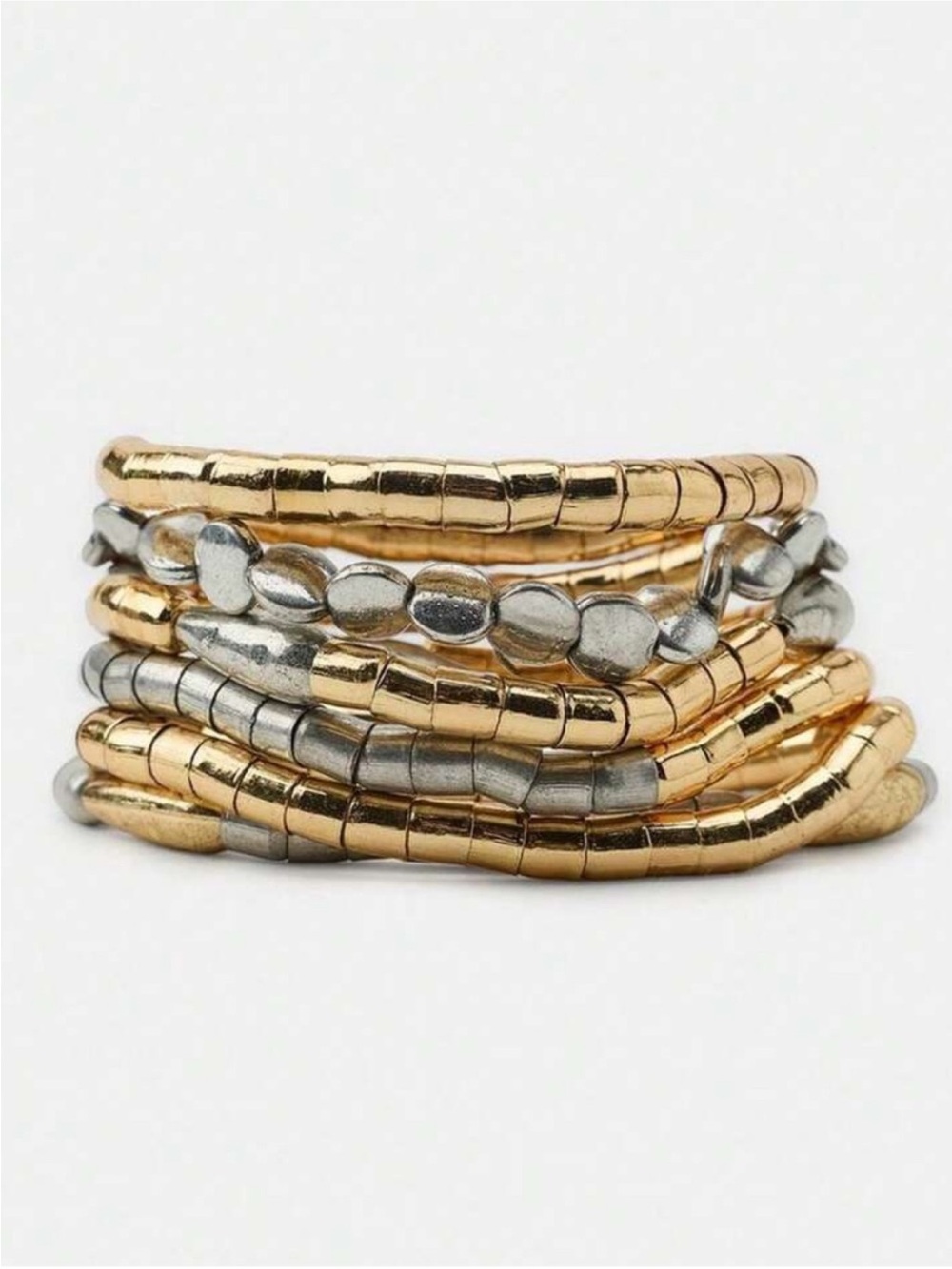 New! Gold Mixed Metal Bracelet Stack Set (6 Pieces) NWOT (1075)